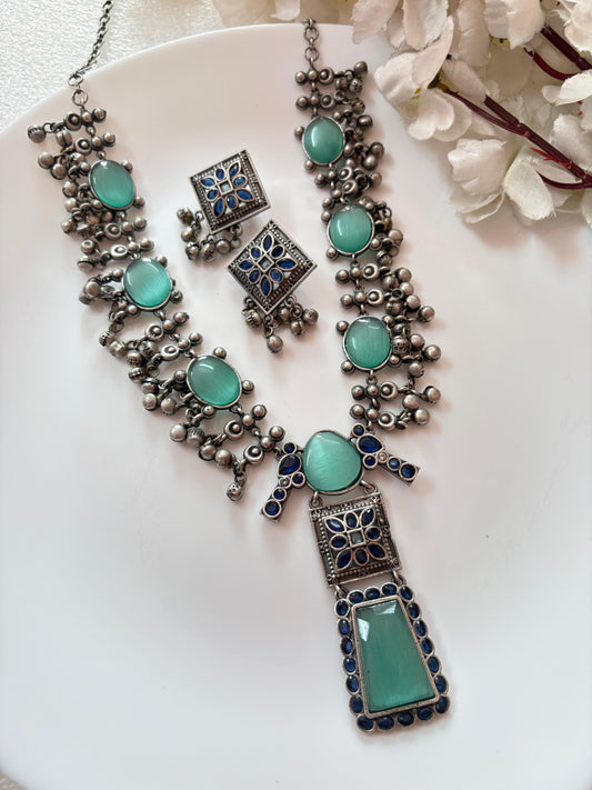 Boho Charm Oxidised Necklace