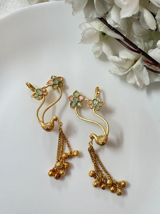 Heritage Green Floral Drop Earrings