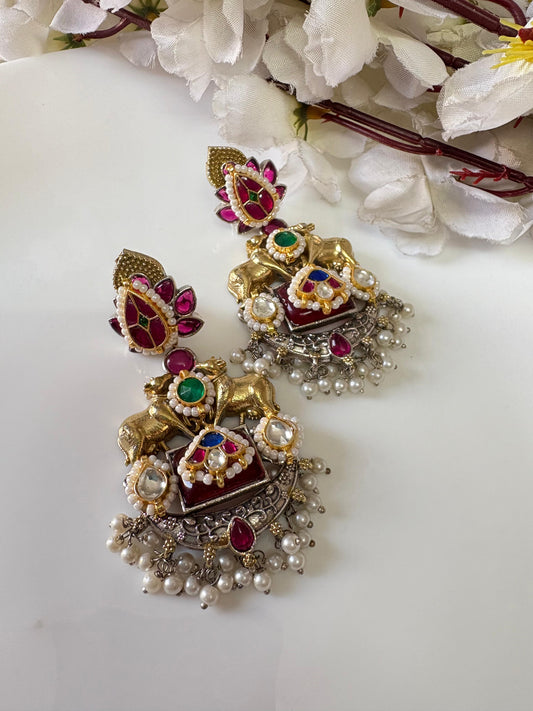 Elegant Kundan Gold Plated Earrings
