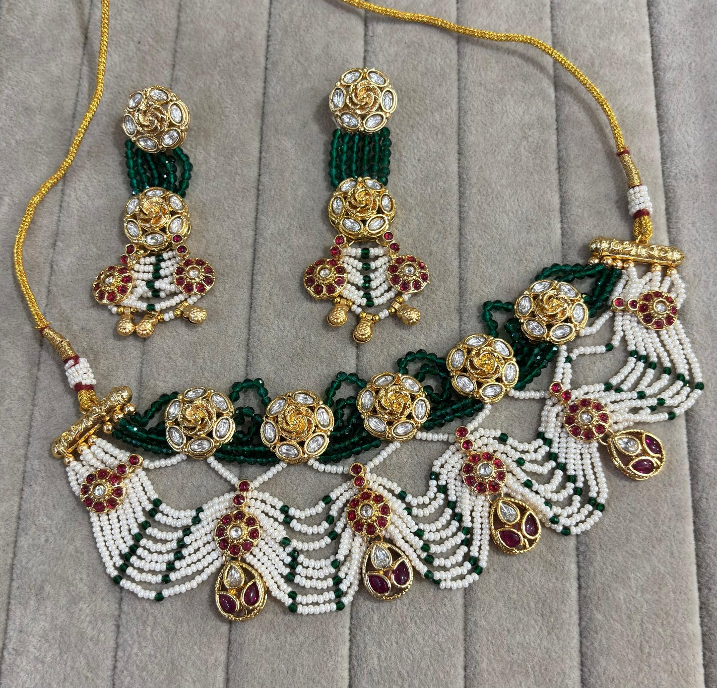 Royal Kundan Pearl Layered Necklace Set