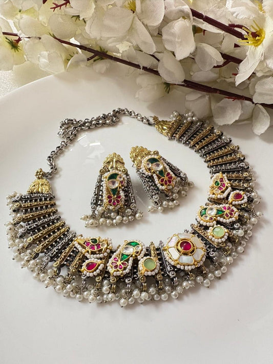 Vintage Glam Meenakari Choker Set