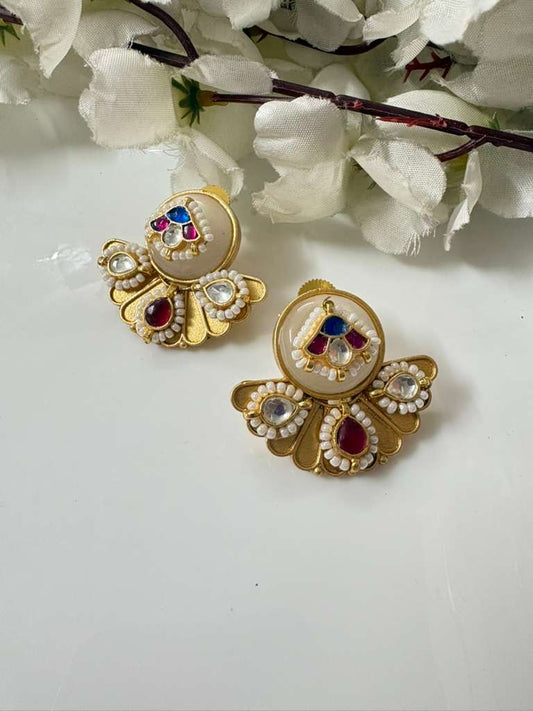 Handcrafted Gold Kundan Earrings