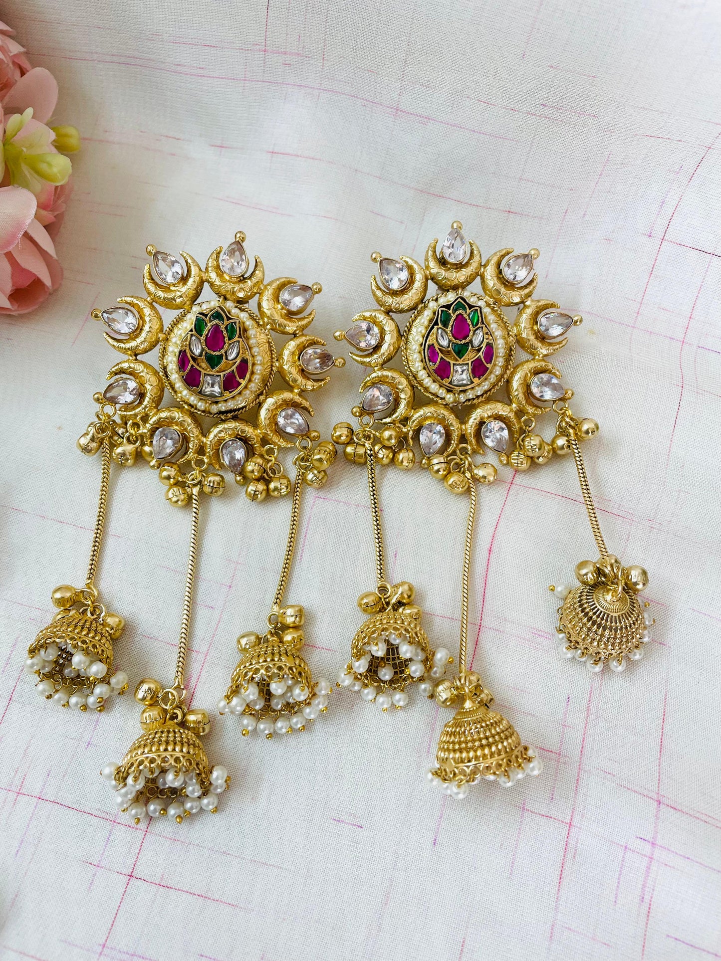 Gold-Plated Pachi Kundan Jhumka