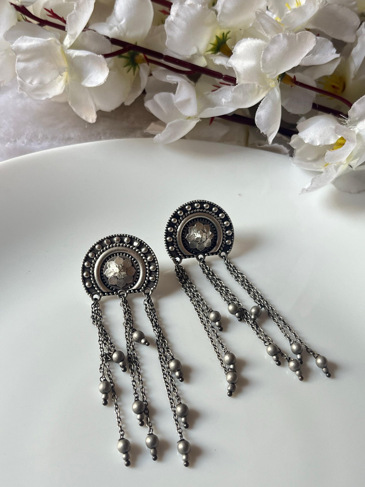 Rajwada Heritage Oxidised Earrings