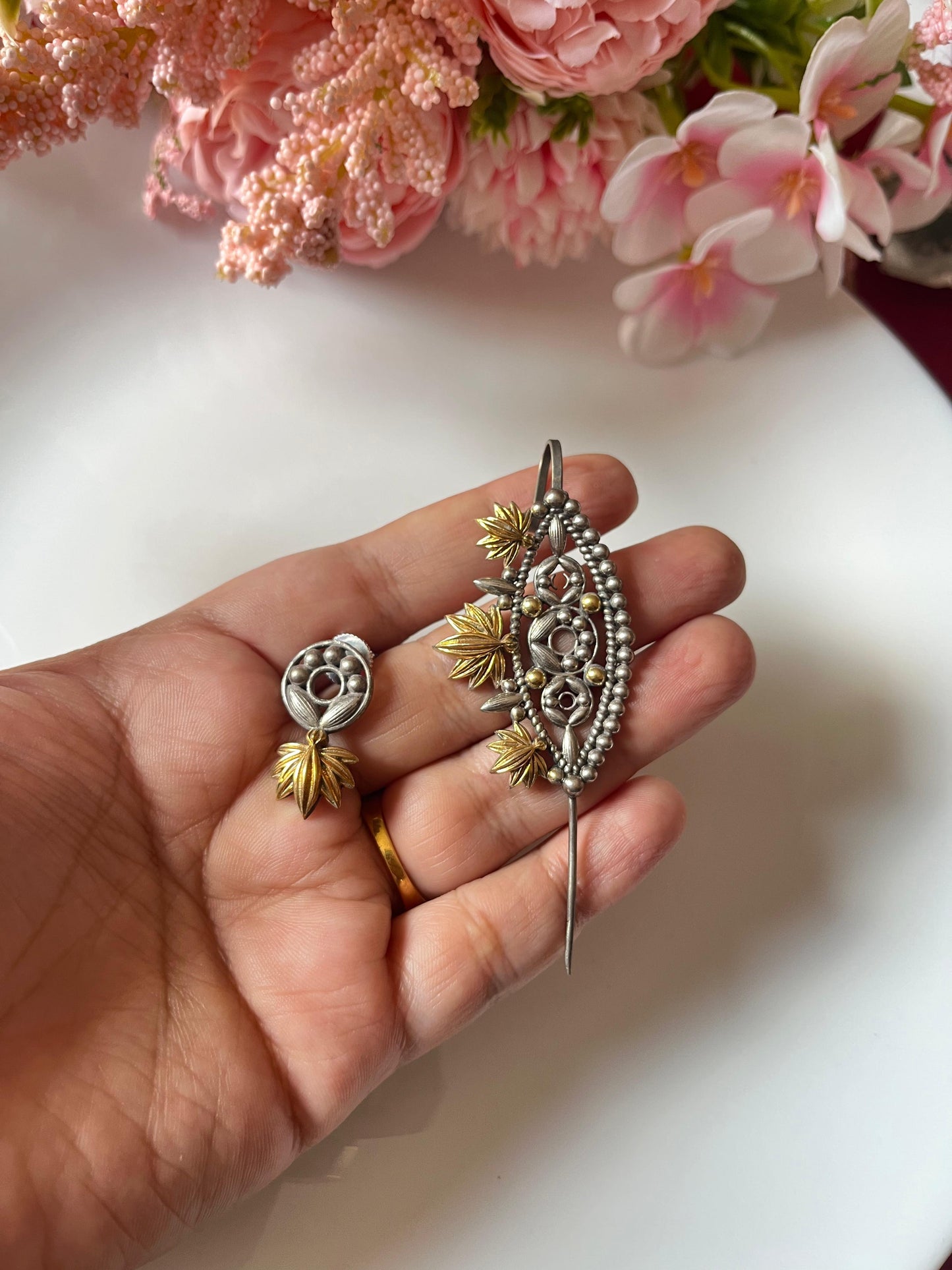 Boho Bloom Earcuff Set in Silver & Gold 🦋🦋