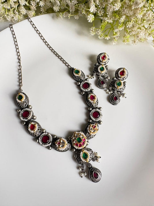 Luxury Kundan Fusion SLA Jewellery Set