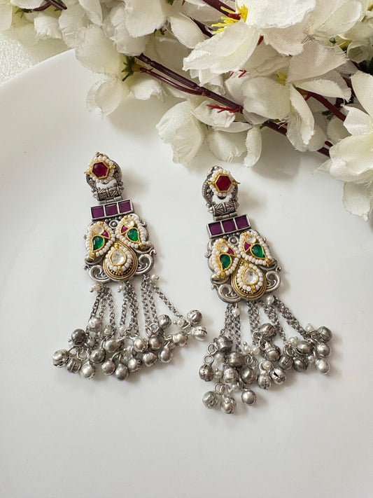 Handcrafted Pachi Kundan Jhumka Earrings