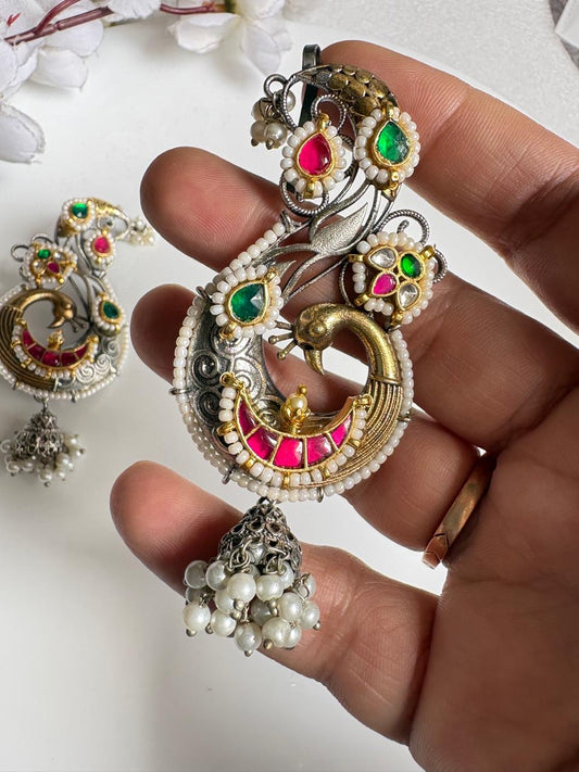 Heritage Kundan Earcuffs with Ghungroo Jhumkas