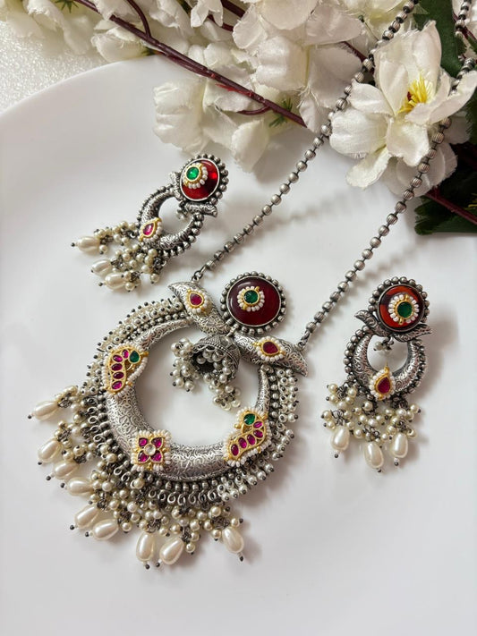 Navratri Special Multicolor Oxidized Necklace