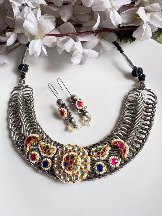 Pearl & Kundan Fusion Necklace Set