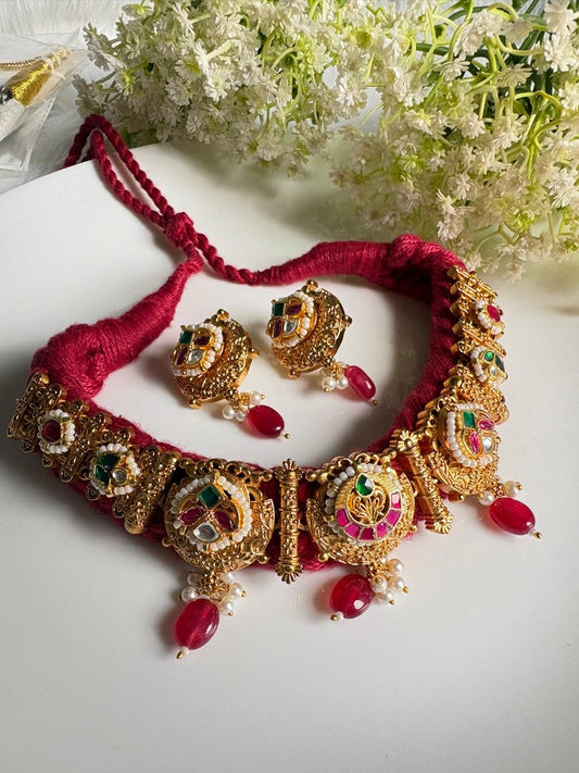 Rajwada Meenakari Necklace Set