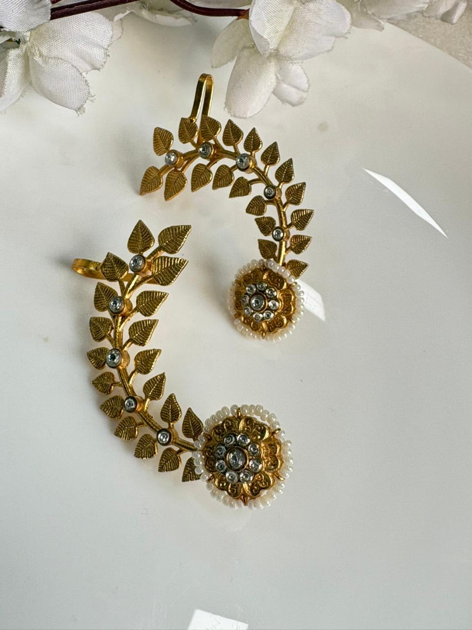 Traditional Kashmiri Pearl-Edged Earrings