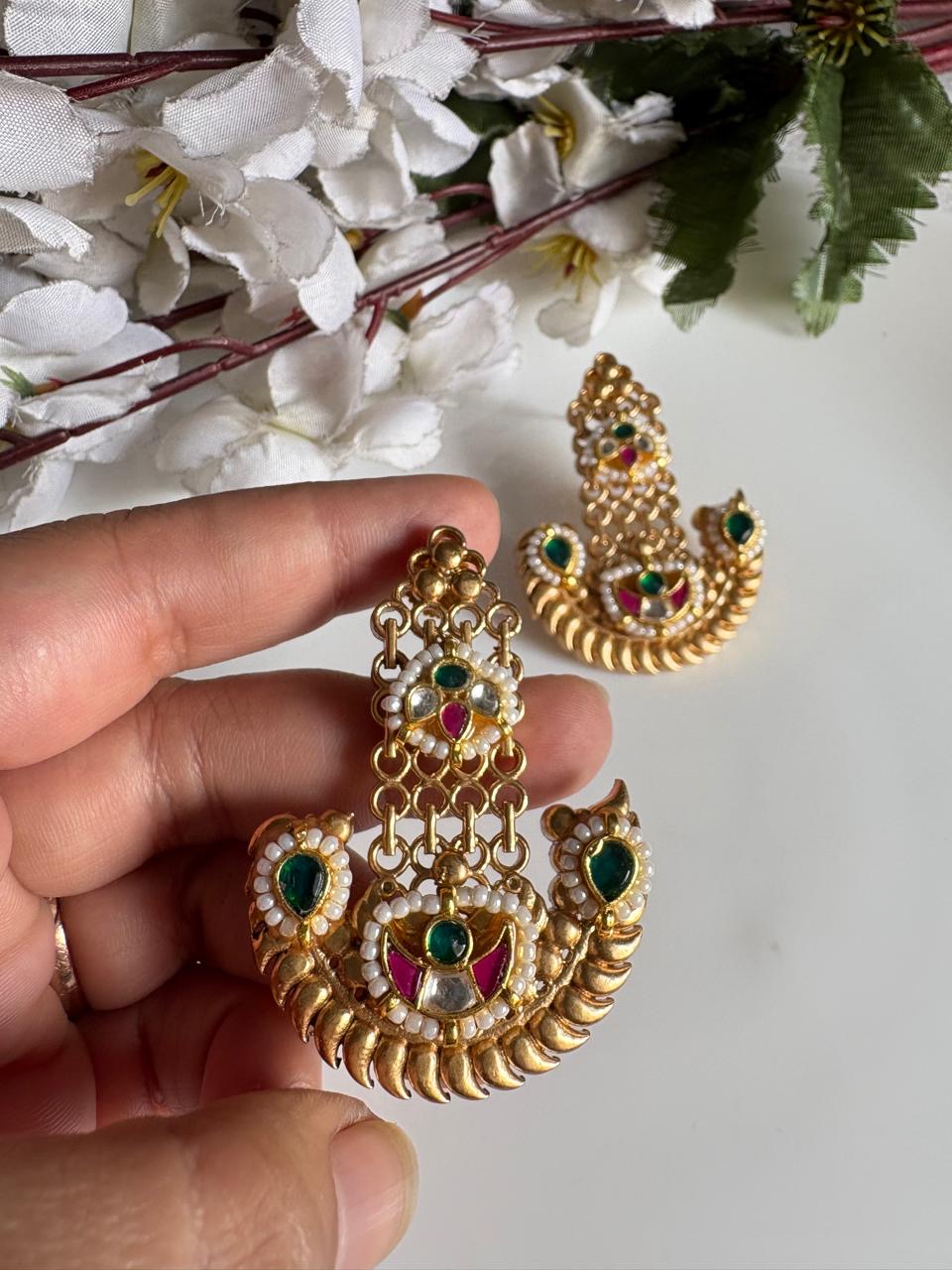 Royal Kundan Statement Earrings ✨