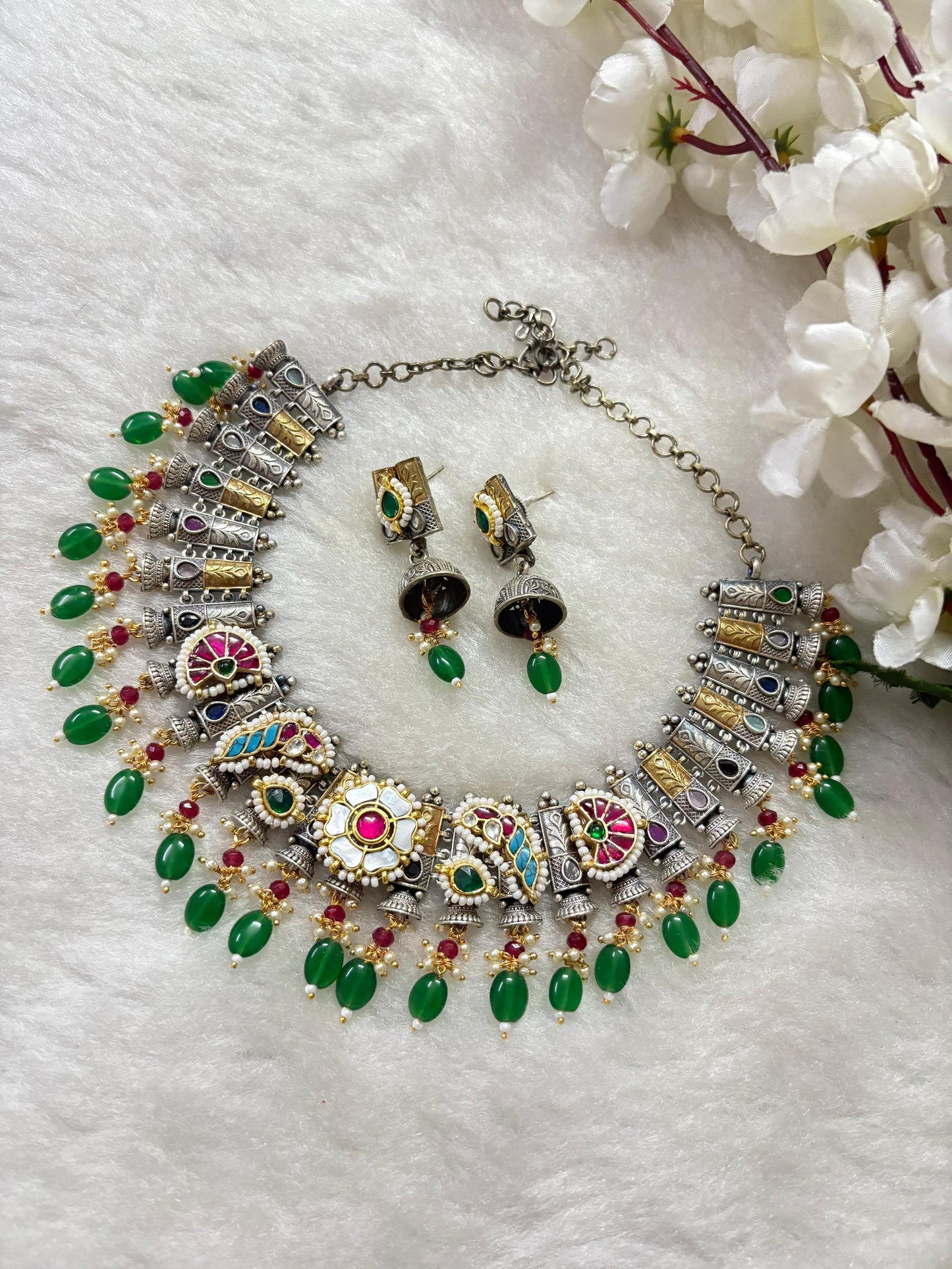 Peacock Motif Gold-Plated Necklace Set