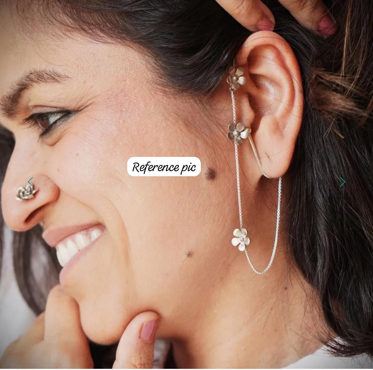 Nature-Inspired Oxidised Floral Earcuffs