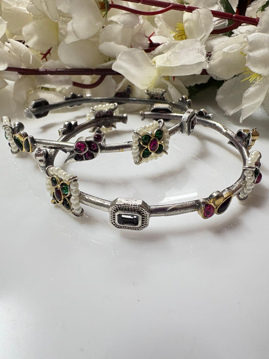 Premium Dual Tone Bird Charm Bangles