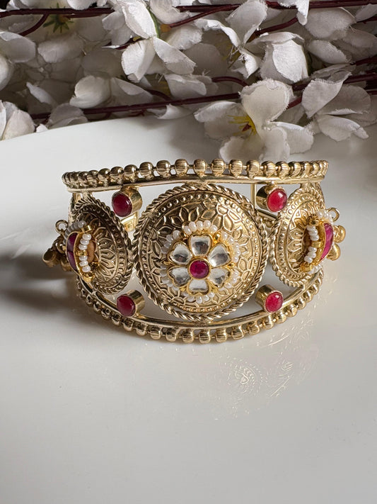 Traditional Polki Golden kundan handcuffs
