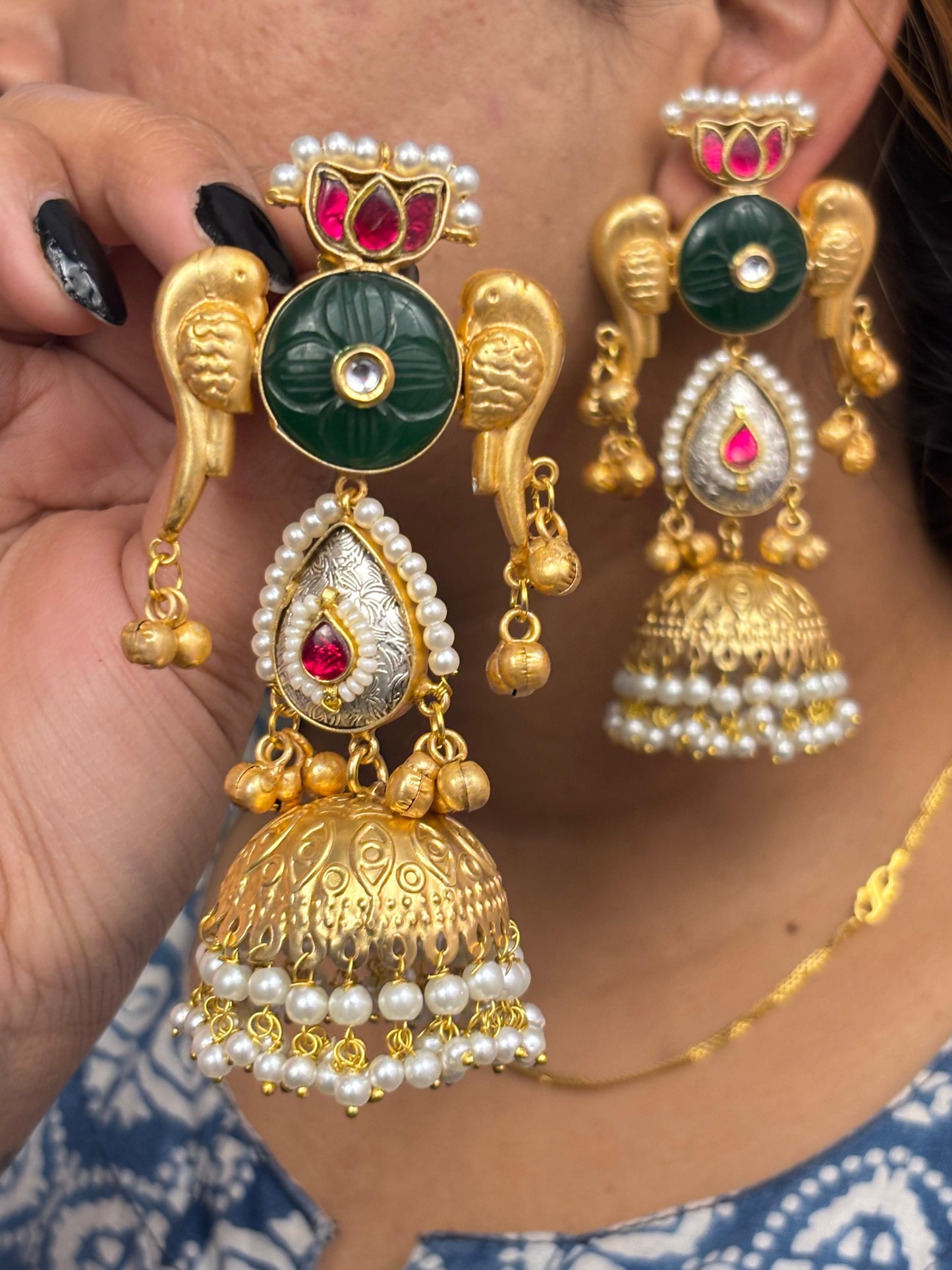 Pachi Fusion Floral Jhumkas💫💫