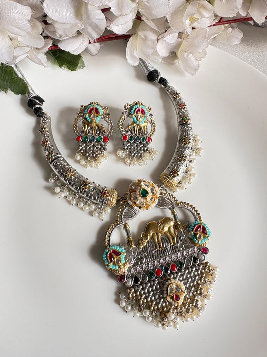 Rajwada Elephant Heritage Necklace Set