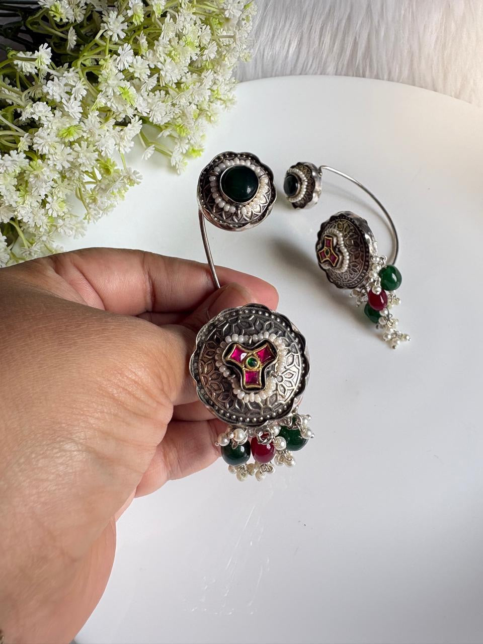 HERITAGE KUNDAN FUSION EARCUFFS