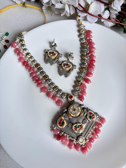 Royal Peacock Pachi Kundan Necklace