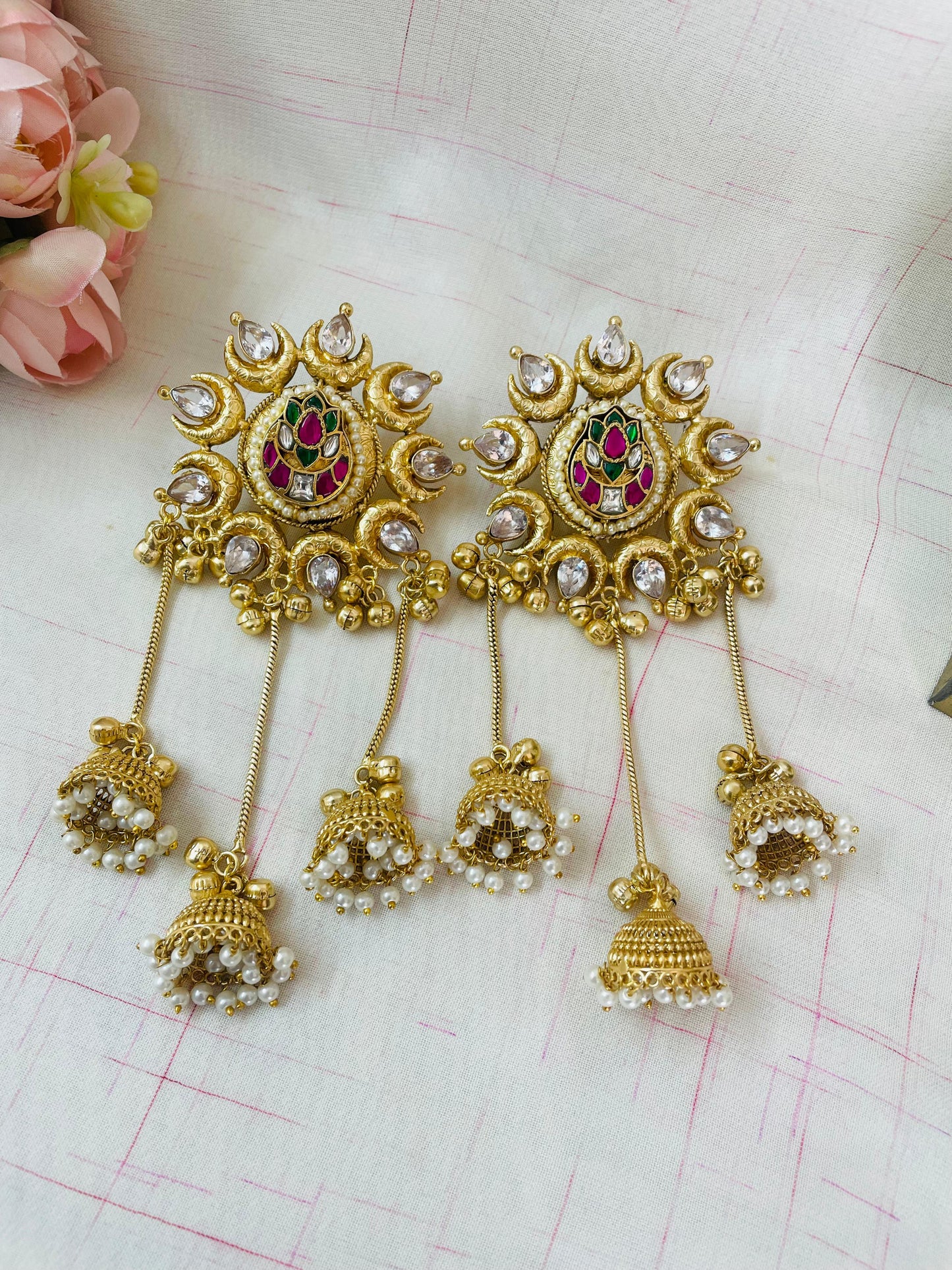 Gold-Plated Pachi Kundan Jhumka