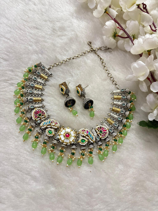 Peacock Motif Gold-Plated Necklace Set