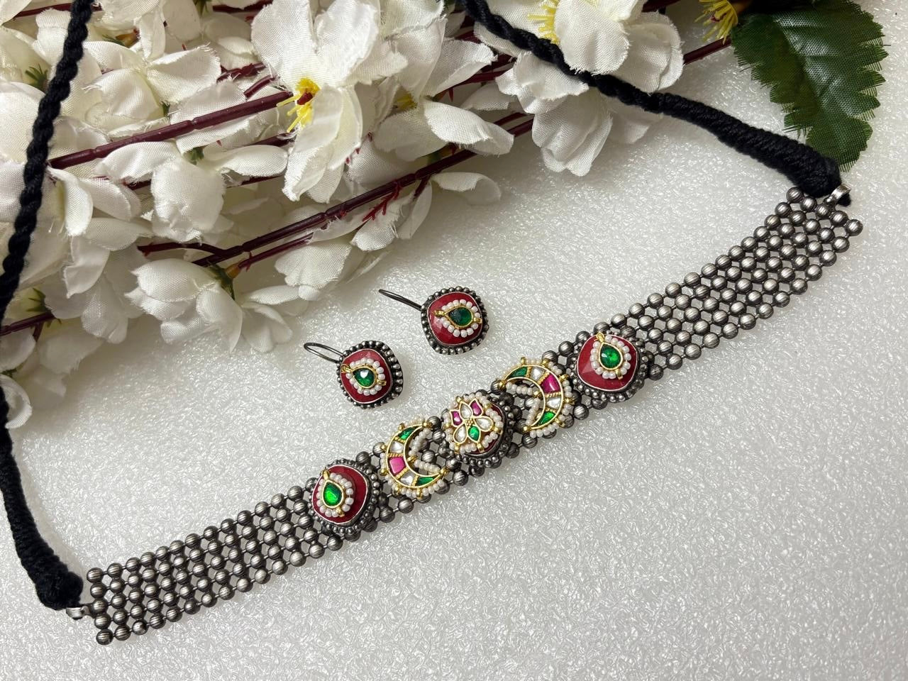 Traditional Kundan Necklace with Enamel work