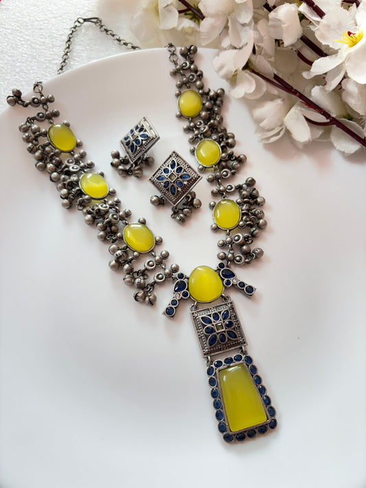 Boho Charm Oxidised Necklace