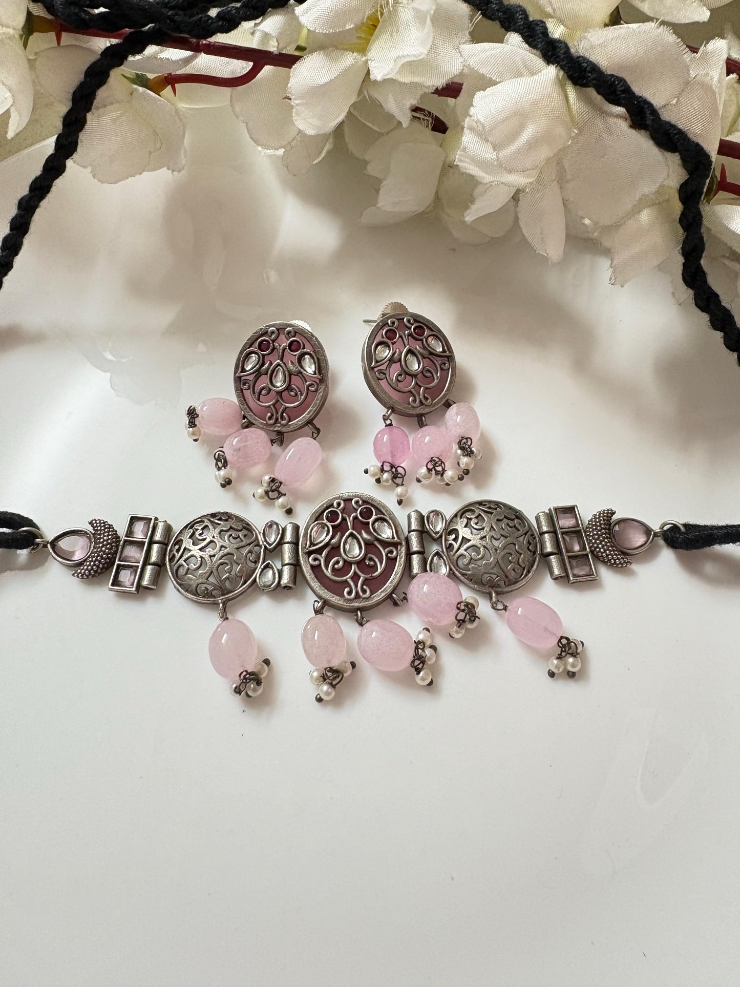 Handcrafted Oxidized Choker Set