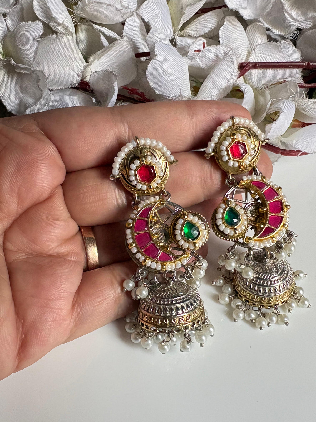 Royal Pearl Kundan Statement Earrings