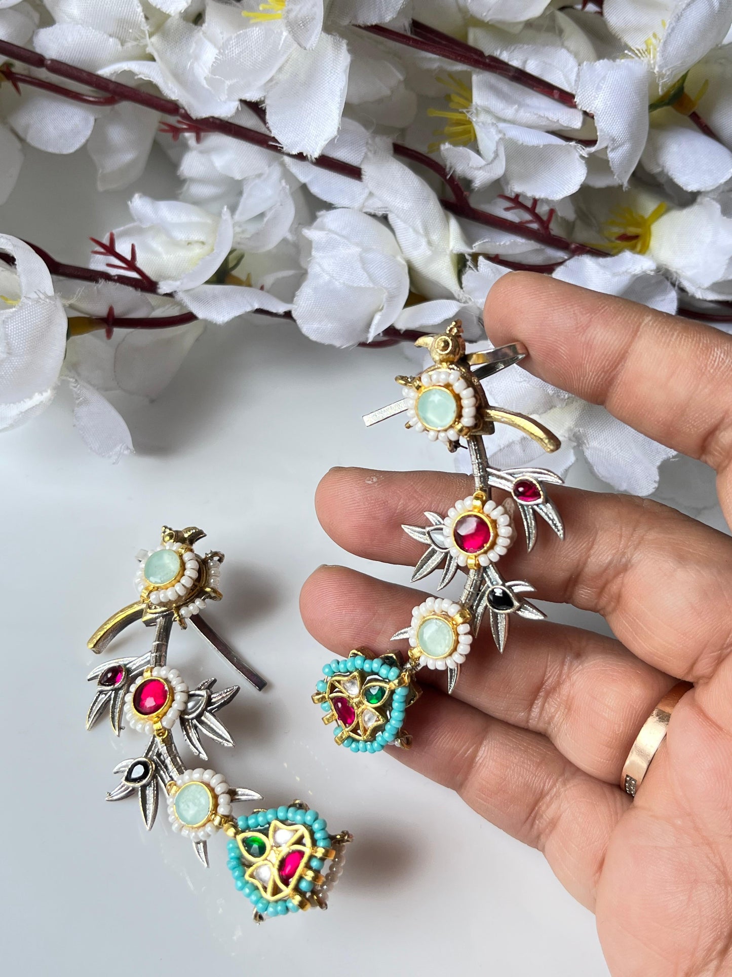 Traditional Handcrafted Peacock Motif Necklace with Earrings 🦋🦋