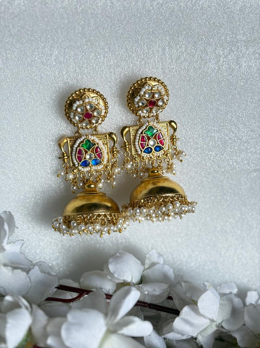 Noor Rang Mahal Kundan Jhumkas