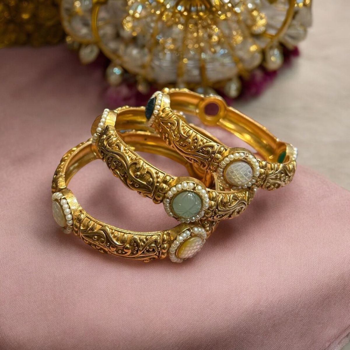 Shine Bright: Stunning Gold-Plated Bangles