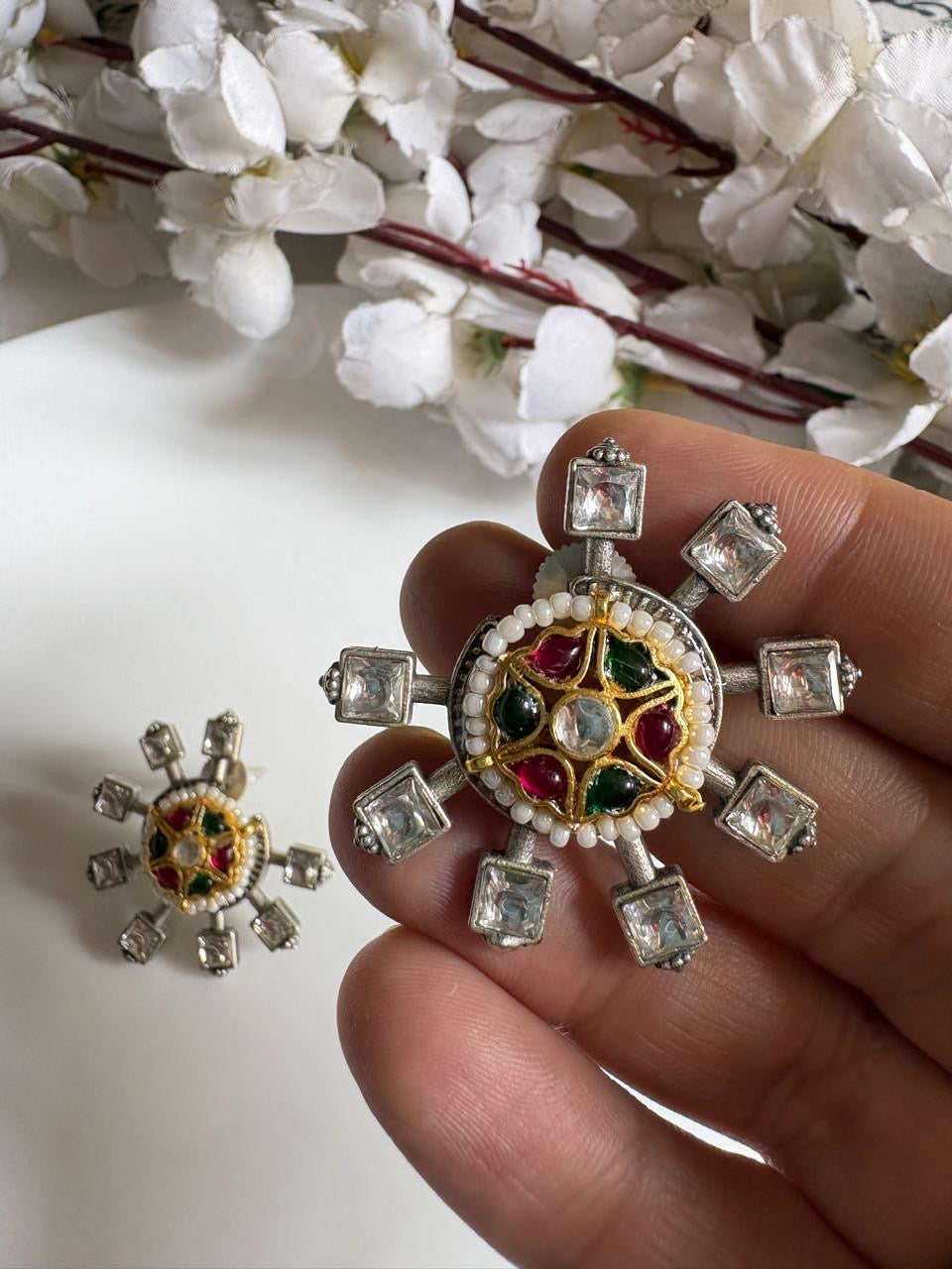 Heritage Kundan Statement Studs