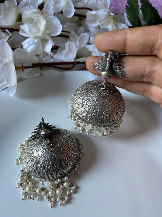 Aira Bold Oxidised Stud Earrings