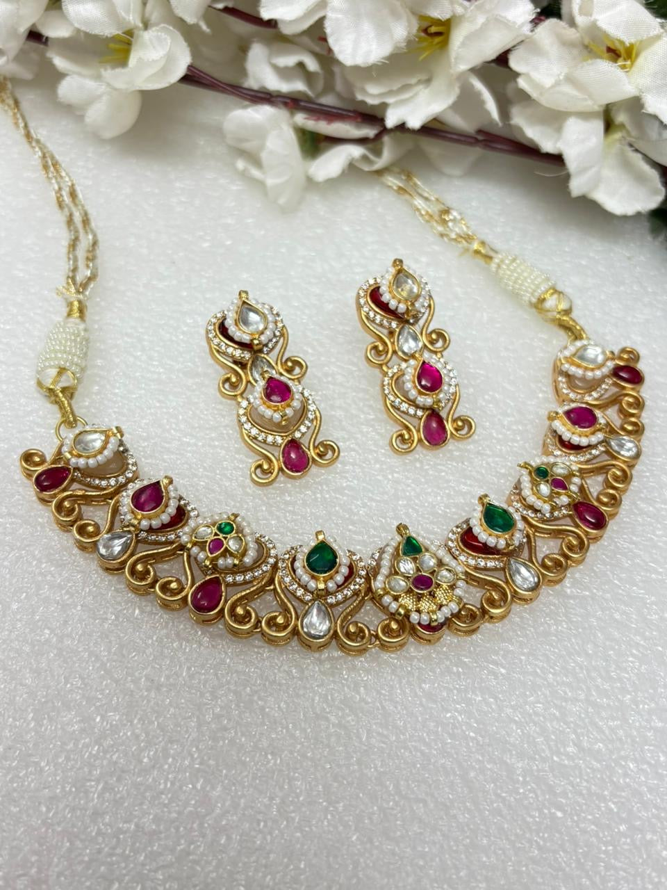 Vintage Glam Meenakari Choker Set
