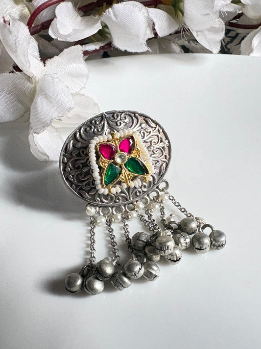 Heritage Floral Kundan Ring
