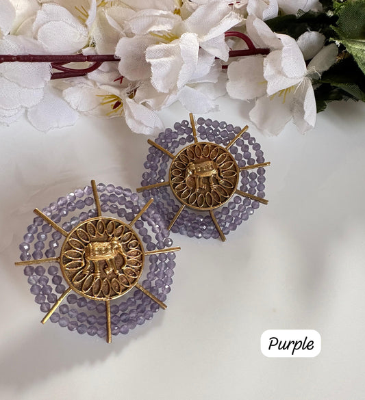 Purple Heritage Elephant Stud Earrings