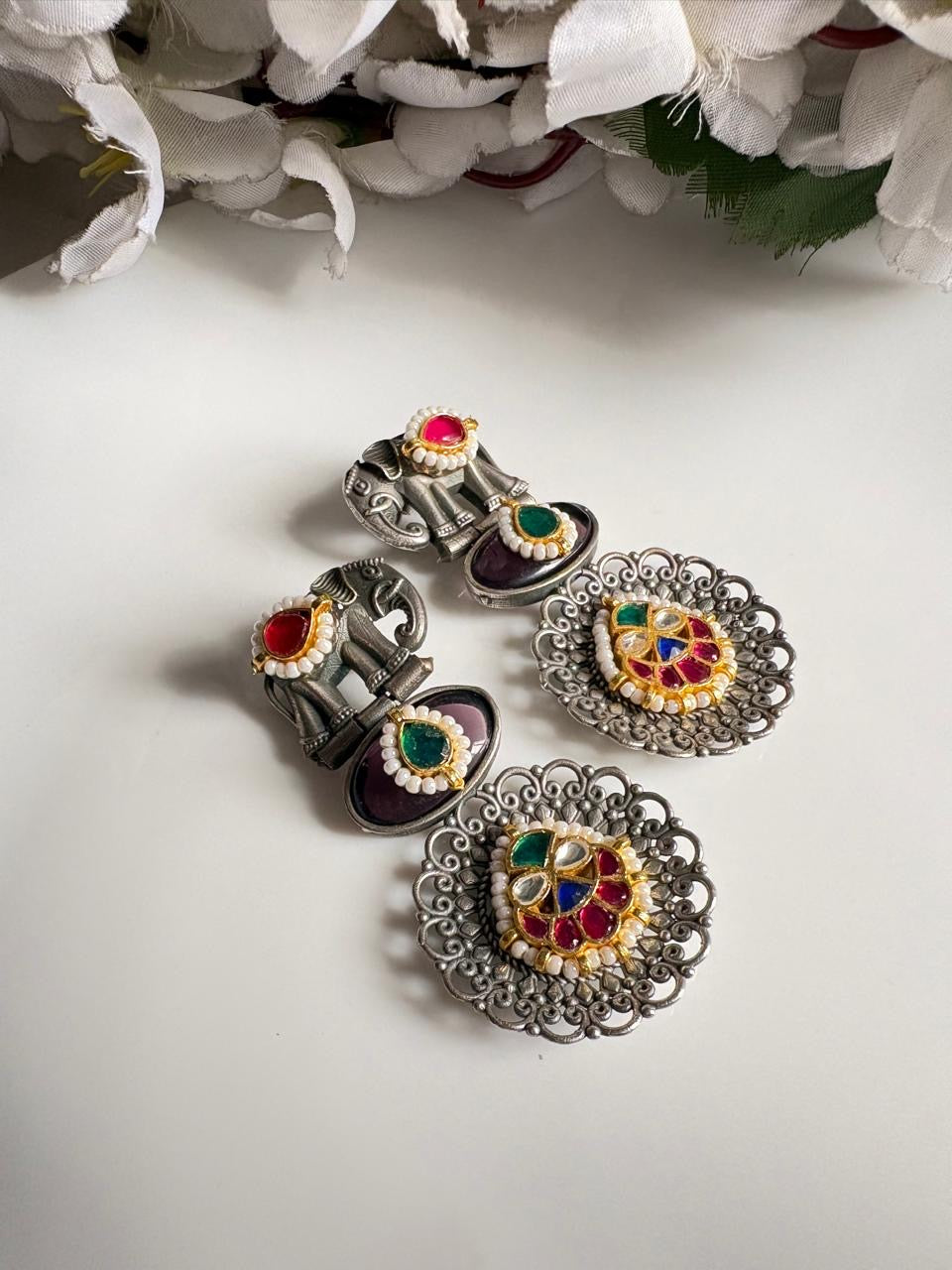 Royal Elephant Kundan Earrings