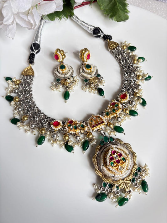 Rajwada Floral Statement Necklace Set