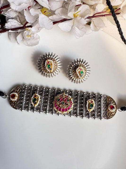Antique Gold Plated Kundan Bridal Choker