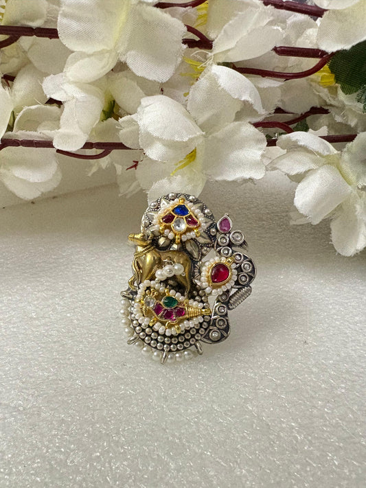 Radha Krishna Pearl Ring💙💙