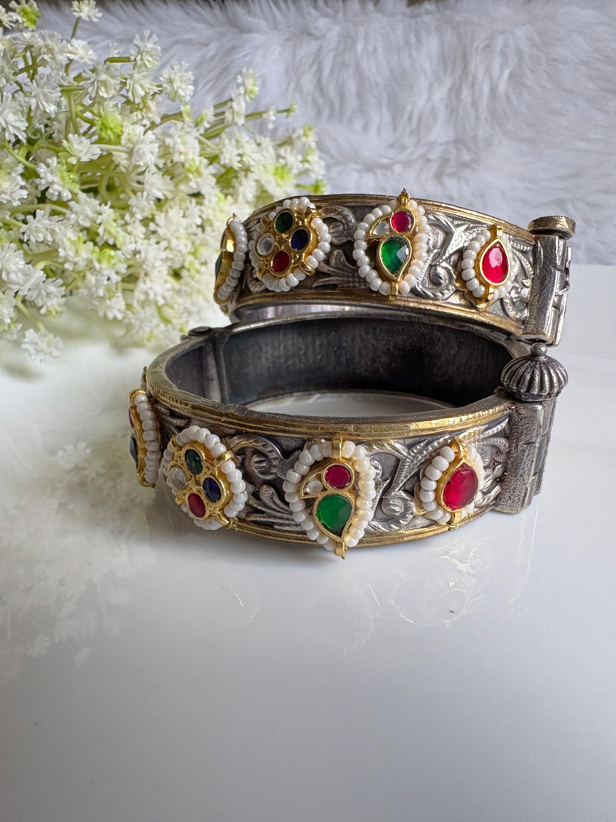 Royal KUNDAN FUSION OXIDISED KADA