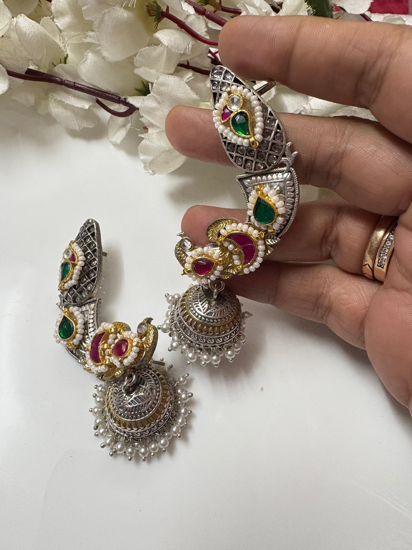 Royal Peacock Jhumka Earrings