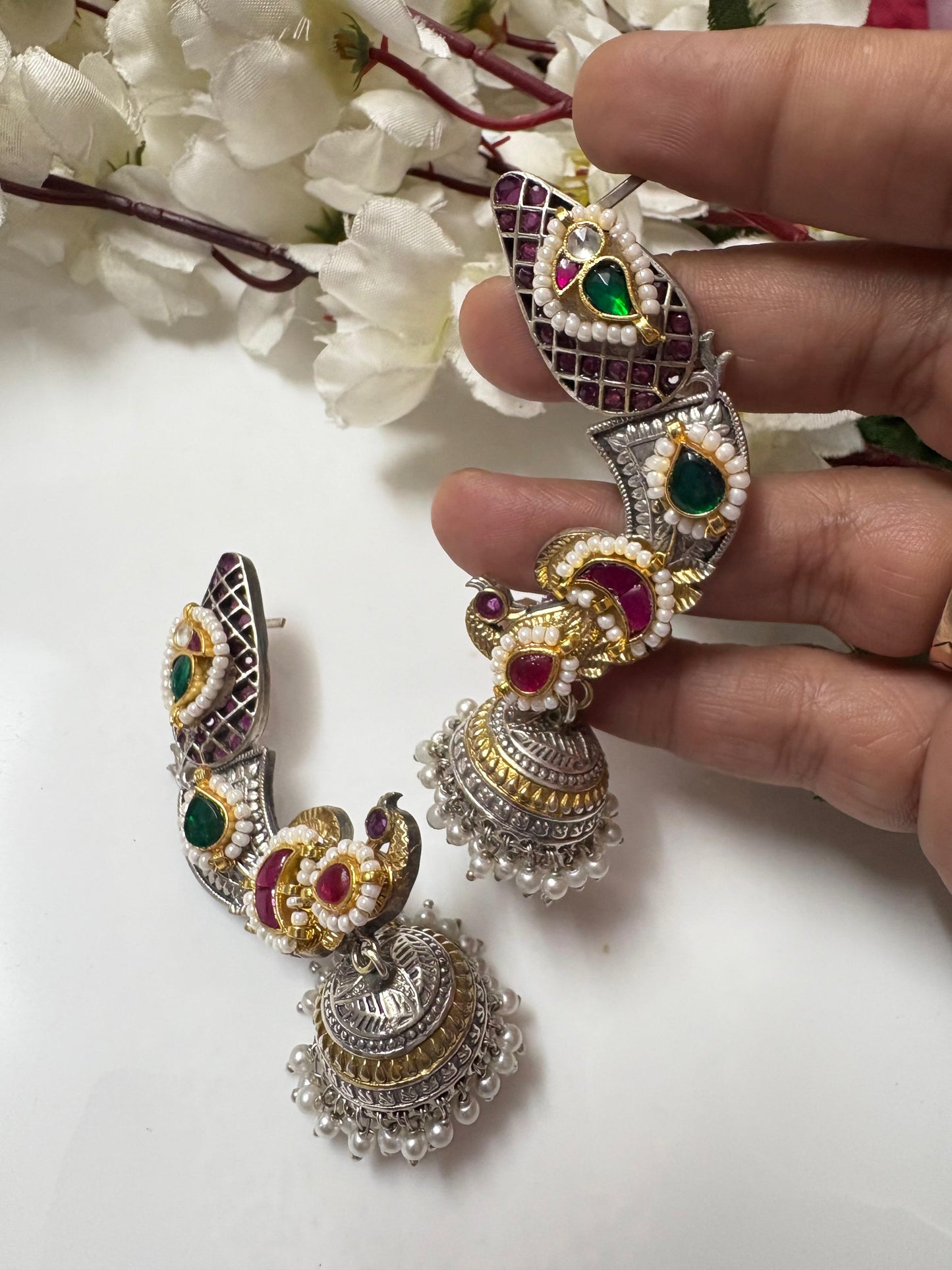 Royal Peacock Jhumka Earrings