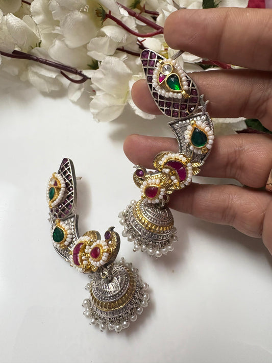 Royal Peacock Jhumka Earrings