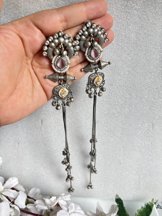 Royal Oxidised Statement Earrings