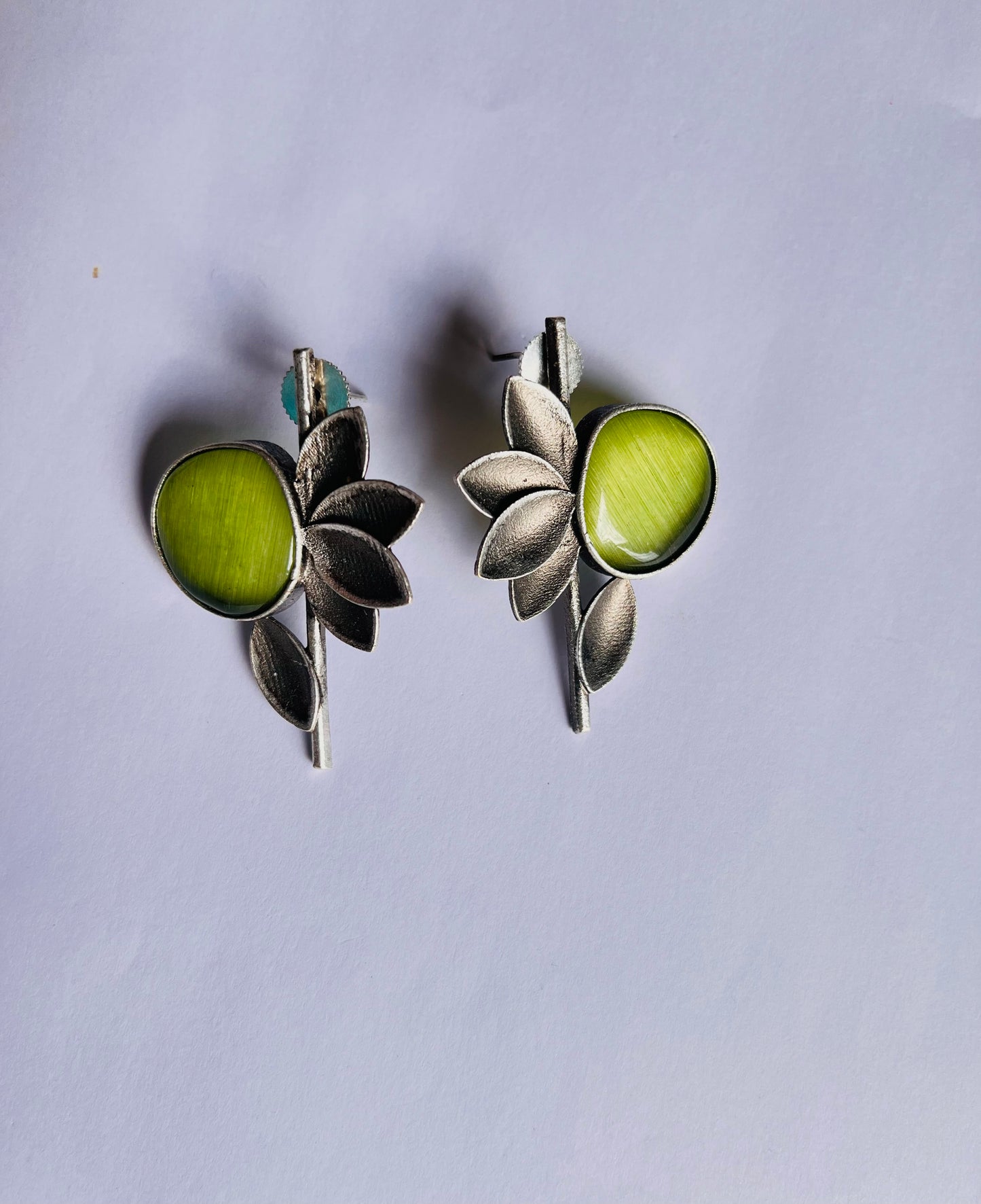 Green Floral Studs🦚