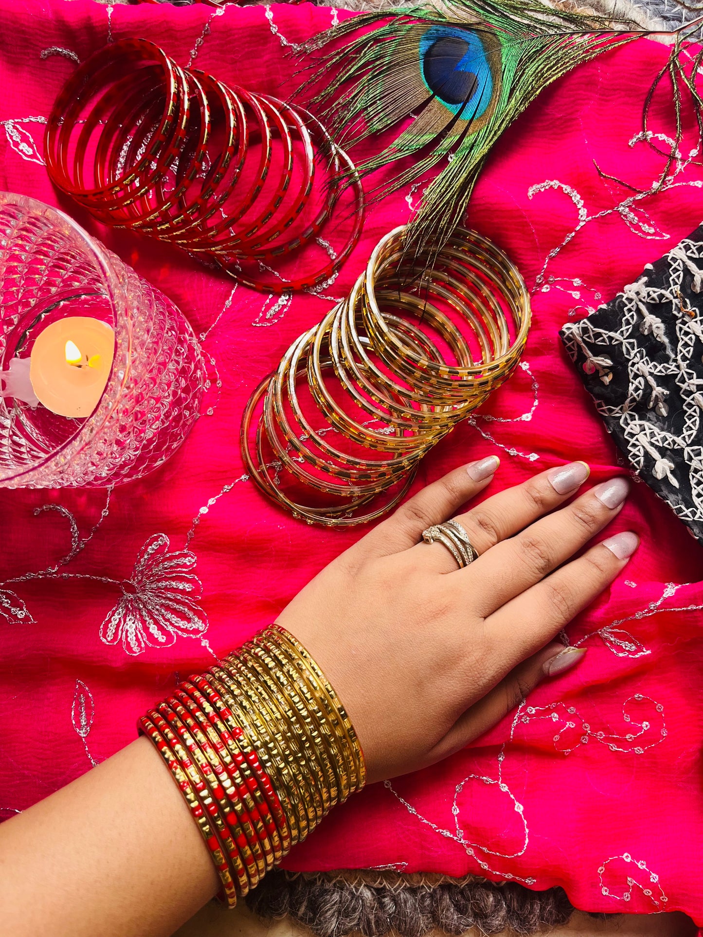 Set of 24 Plain metal bangles